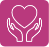 hands holding a heart icon companion services